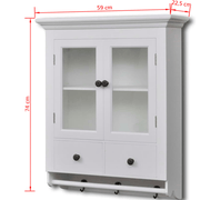 vidaXL Wooden Kitchen Wall Cabinet with Glass Door White Lucy And Phil Academy Lucy And Phil Academy