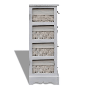 vidaXL Wooden Storage Rack 4 Weaving Baskets White Lucy And Phil Academy Lucy And Phil Academy