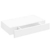 White MDF Floating Wall Display Shelf 1 Drawer Book/DVD Storage Lucy And Phil Academy Lucy And Phil Academy