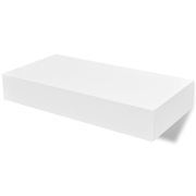 White MDF Floating Wall Display Shelf 1 Drawer Book/DVD Storage Lucy And Phil Academy Lucy And Phil Academy